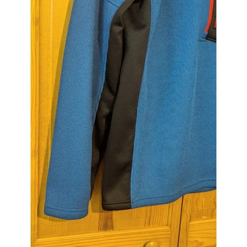 Spyder Sweater Mens Medium Bandit‎ Half Zip Fleece Jacket Mock Neck Blue